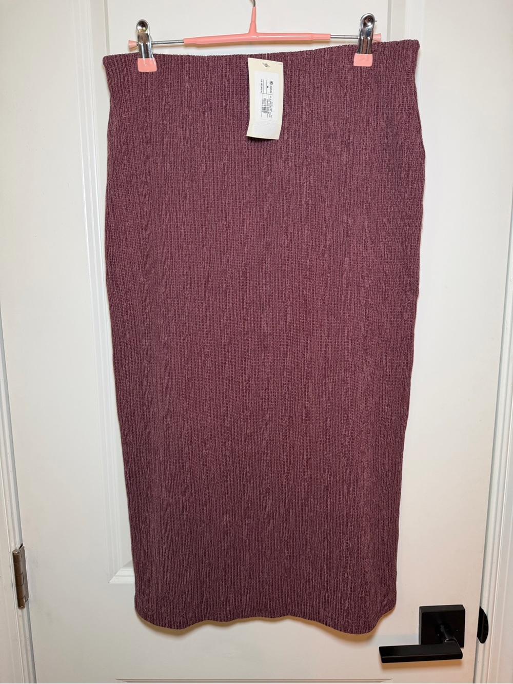 a new day Ribbed Midi Pencil Skirt - Mauve